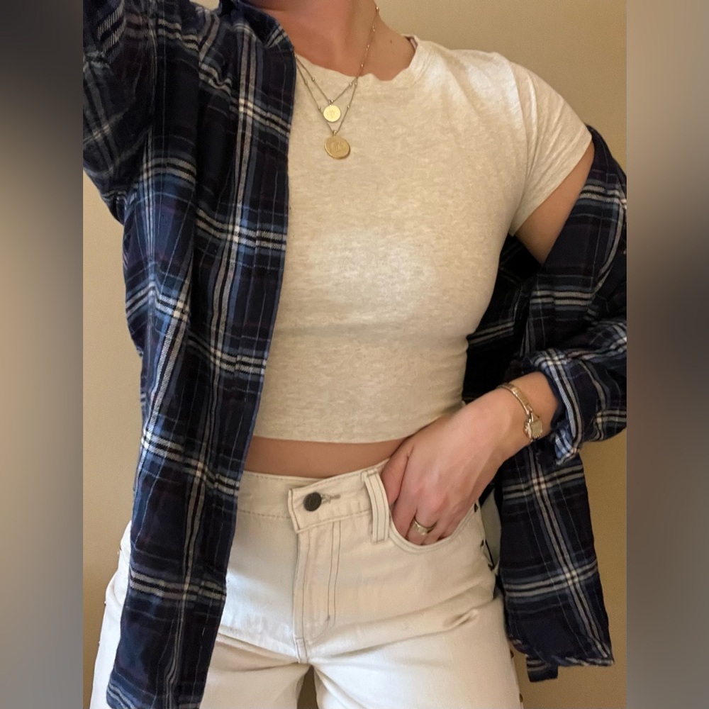 Hollister Navy Plaid Flannel